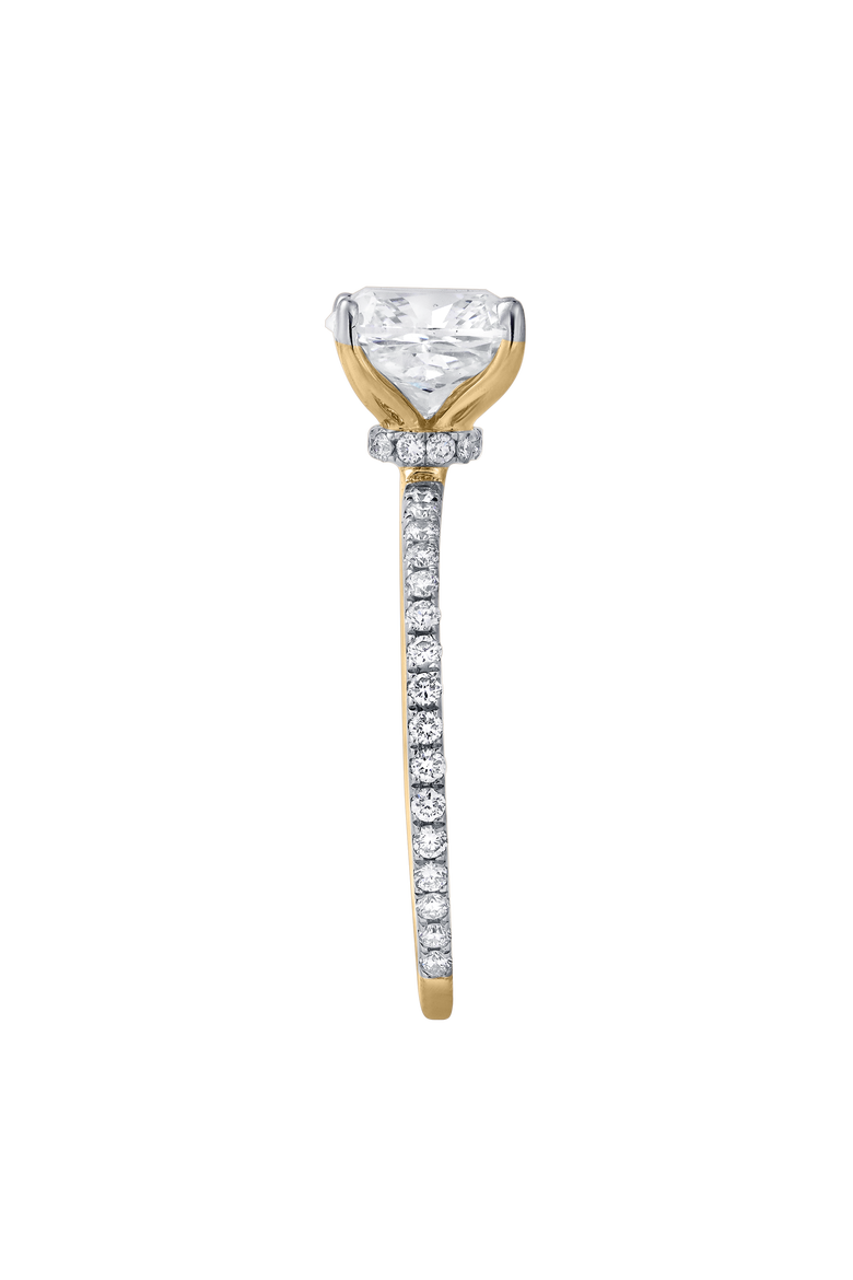 Adeline 14K Gold 2.90 Ct Cushion Lab Grown Diamond Engagement Ring, Alternate, color, 14K Yellow Gold