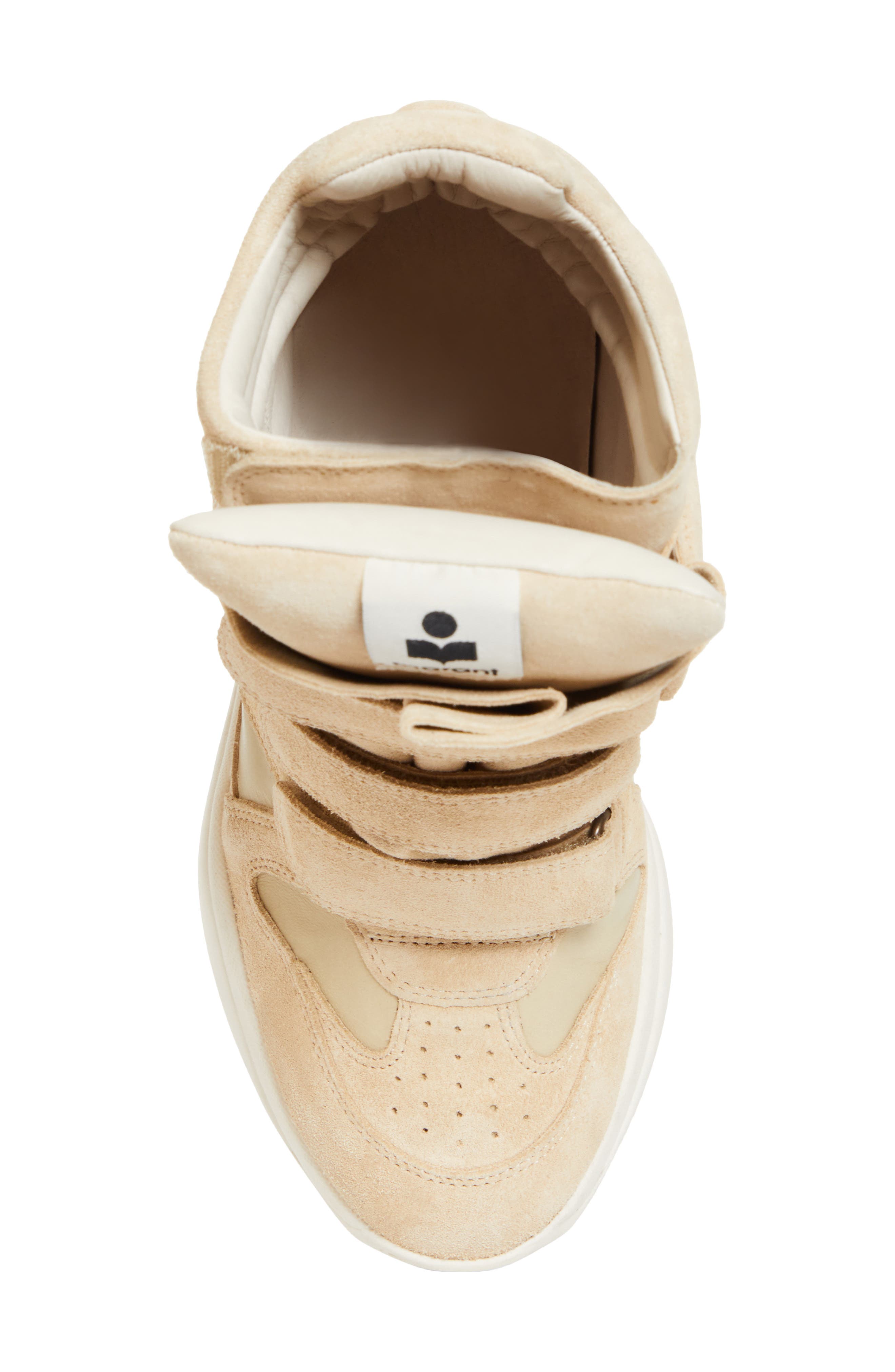 Isabel Marant Balskee Hidden Wedge High Top Sneaker, Alternate, color, Beige/ Pink