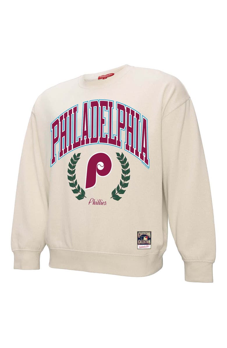 Mitchell & Ness Women's Mitchell & Ness Cream Philadelphia Phillies Cooperstown Collection Laurel Pullover Sweatshirt, Alternate, color, 