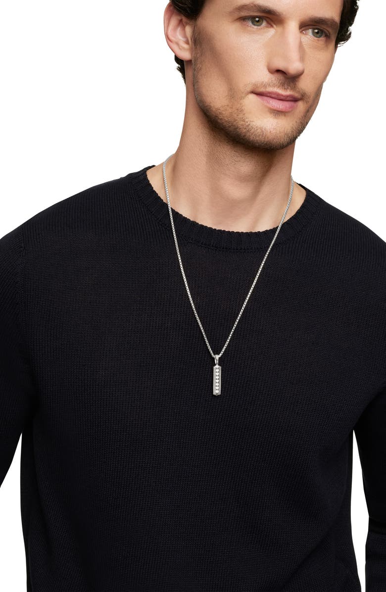 David Yurman Pyramid Ingot Tag, Alternate, color, Silver