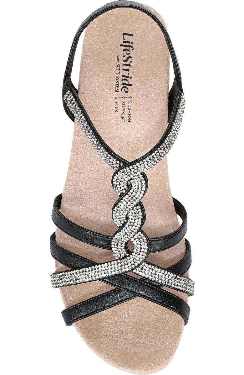 LifeStride Miami Slingback Wedge Sandal, Alternate, color, Black