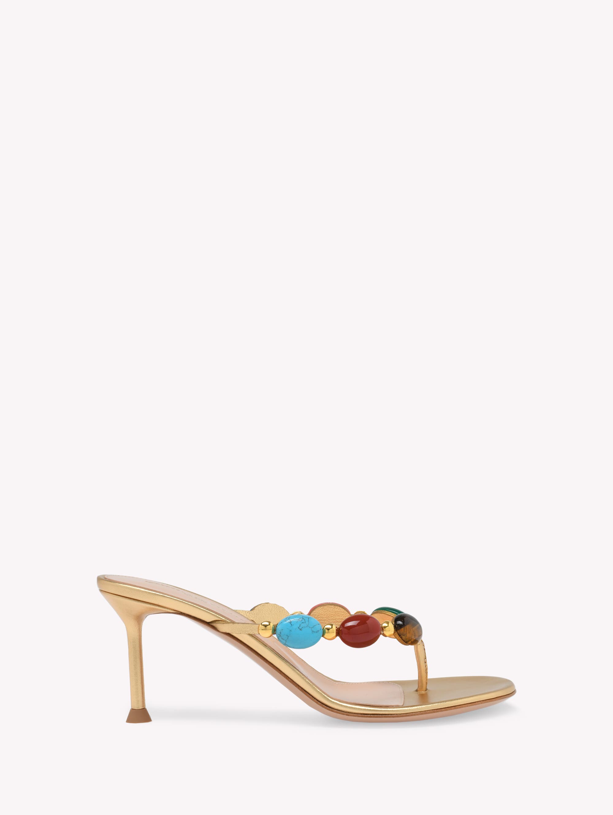 Gianvito Rossi Shanti Thong 70 Sandals, Main, color, Metallic Gold