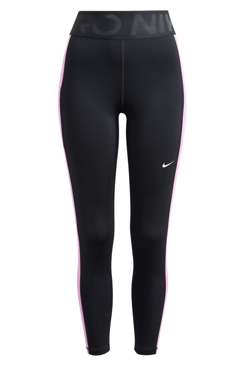 Pro Sculpt High Waist 7/8 Leggings, Alternate, color, BLACK/ LIGHT MAGENTA/ WHITE
