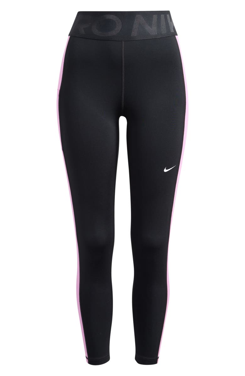 Nike Pro Sculpt High Waist 7/8 Leggings, Main, color, Black/ Light Magenta/ White