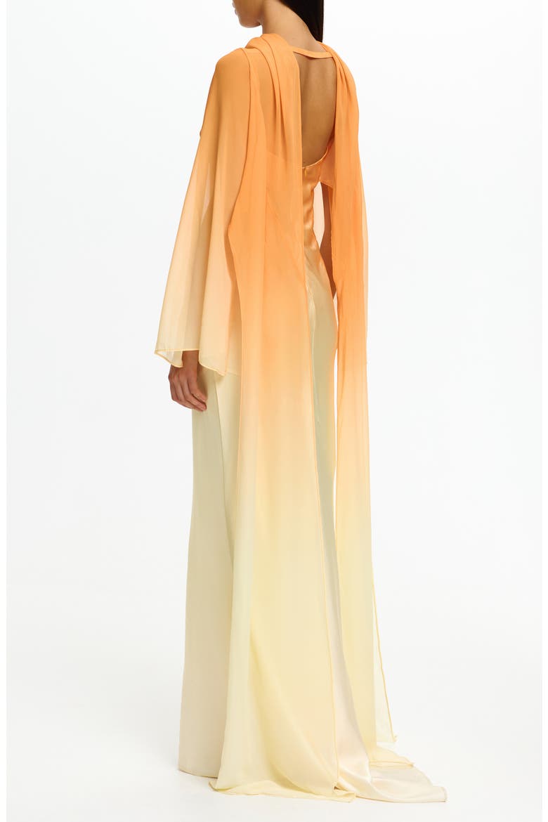 Devlyn Ombré Long Sleeve Gown, Alternate, color, SOLAR FLARE