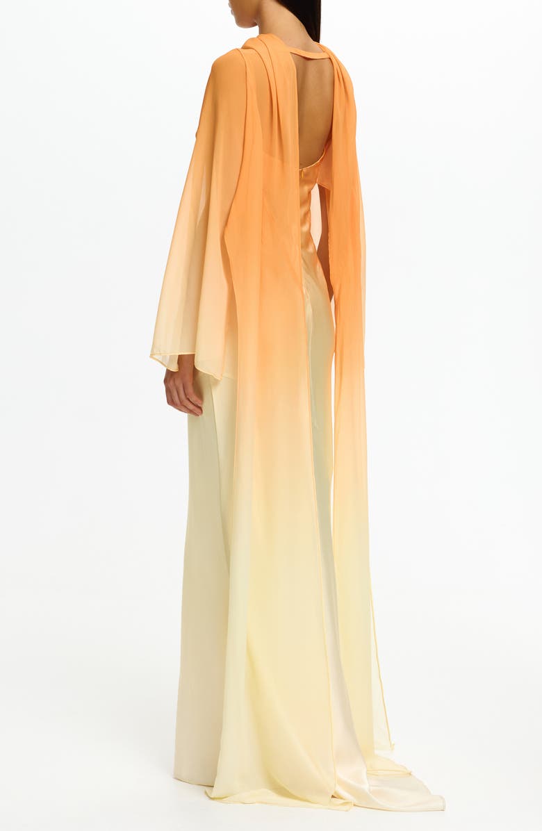 Significant Other Devlyn Ombré Long Sleeve Gown, Alternate, color, Solar Flare