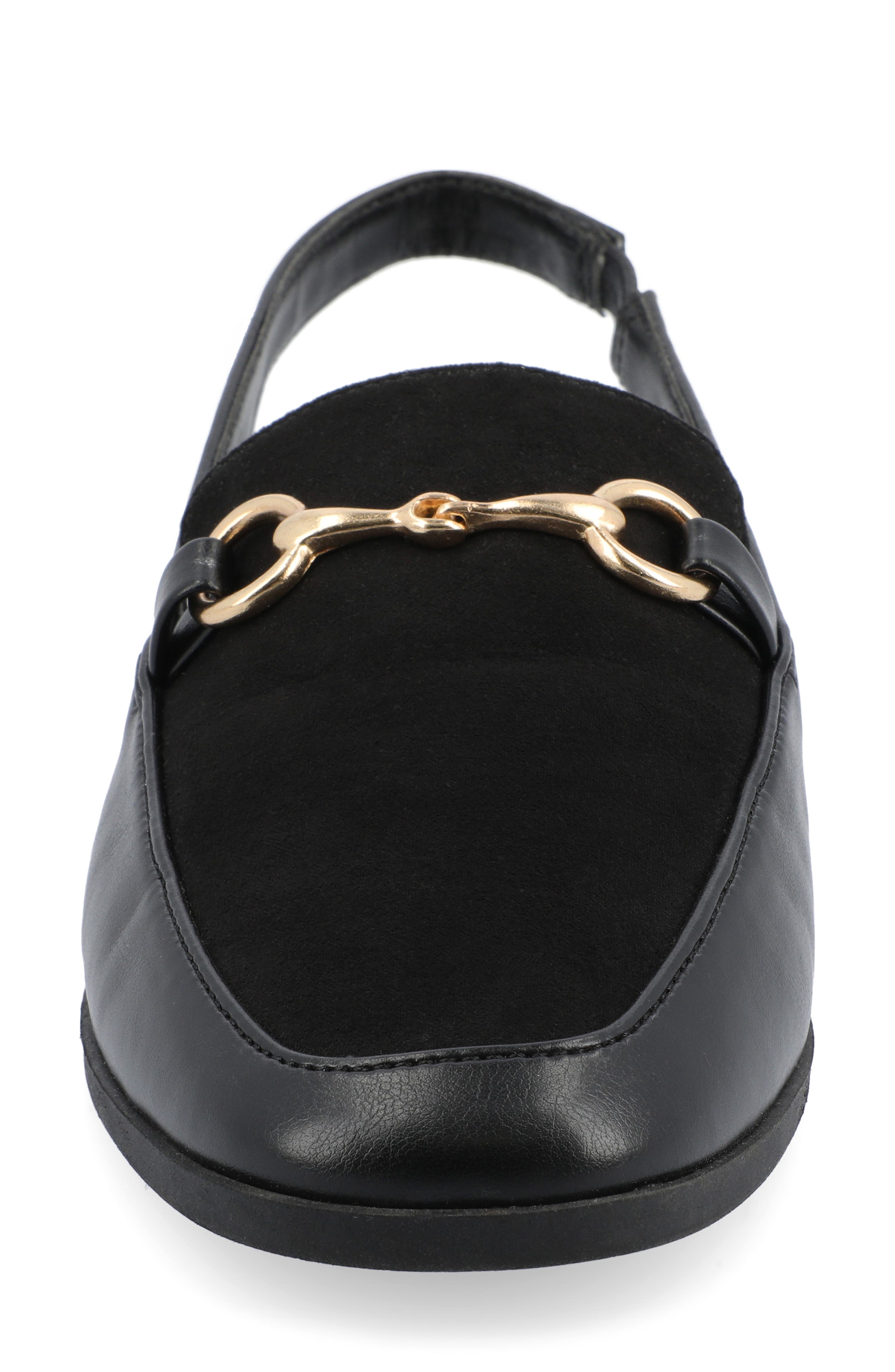 Journee Collection Lainey Slingback Flat, Alternate, color, Black