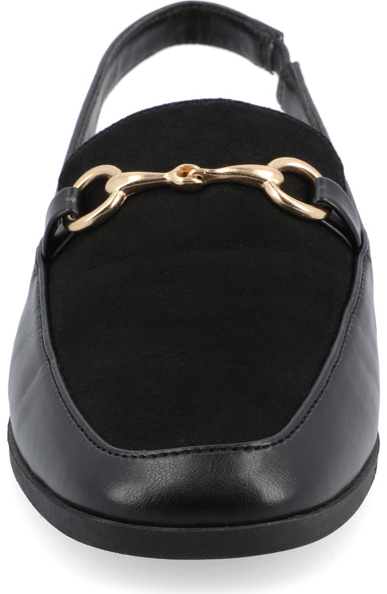 Journee Collection Lainey Slingback Flat, Alternate, color, Black