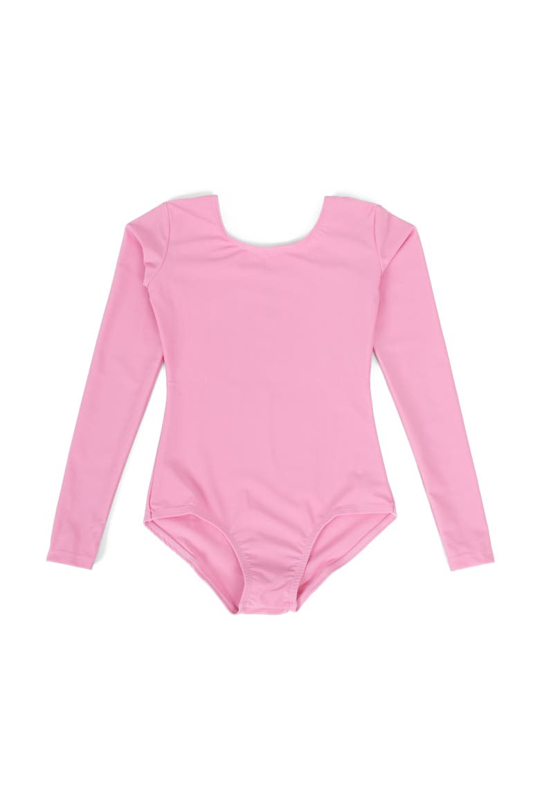 Girls Long Sleeve Leotard, Alternate, color, PINK