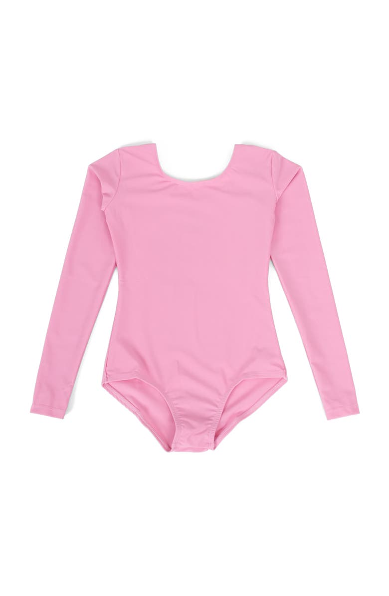 Leveret Girls Long Sleeve Leotard, Alternate, color, Light Pink