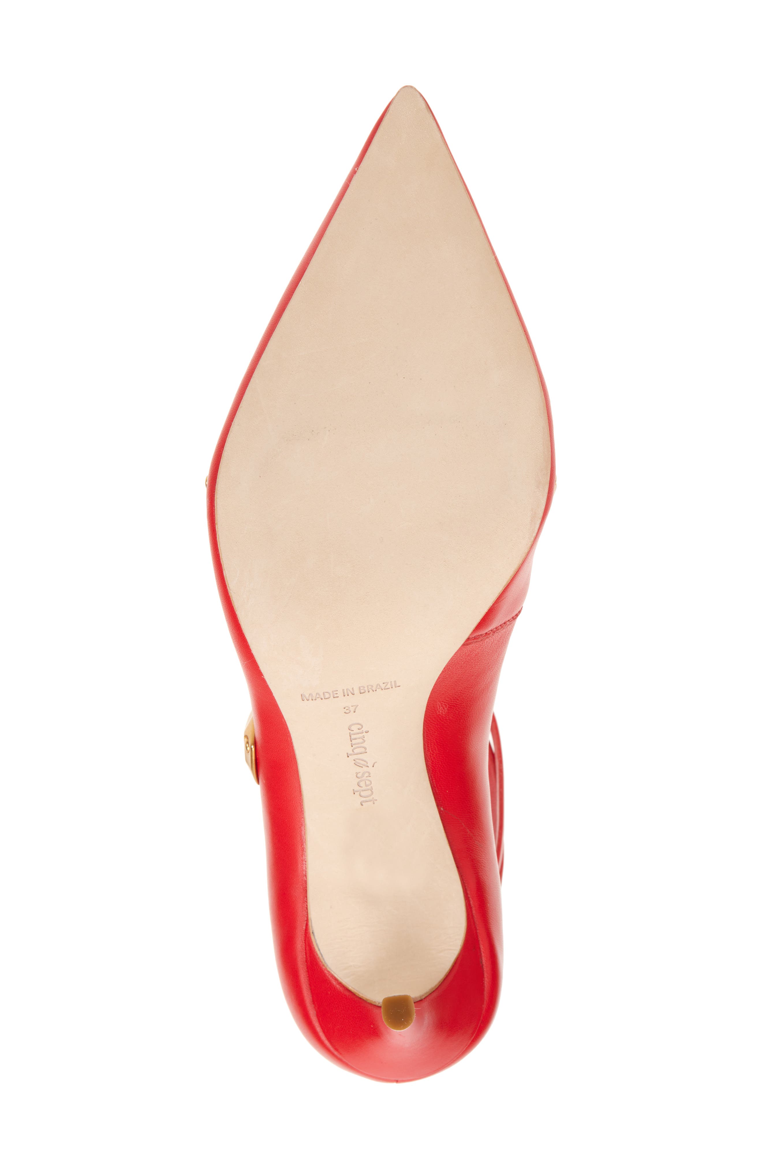 Cinq à Sept Madison Ankle Strap Pump, Alternate, color, Cardinal/ Gold