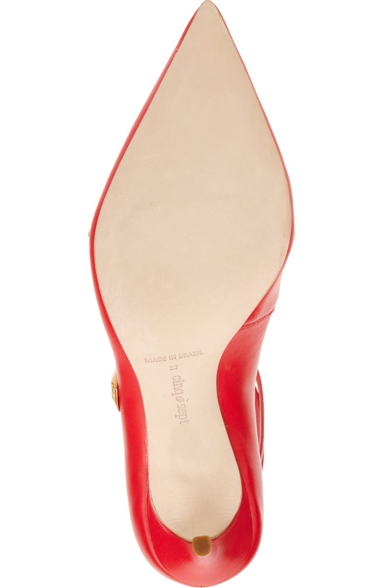 Cinq à Sept Madison Ankle Strap Pump, Alternate, color, Cardinal/ Gold