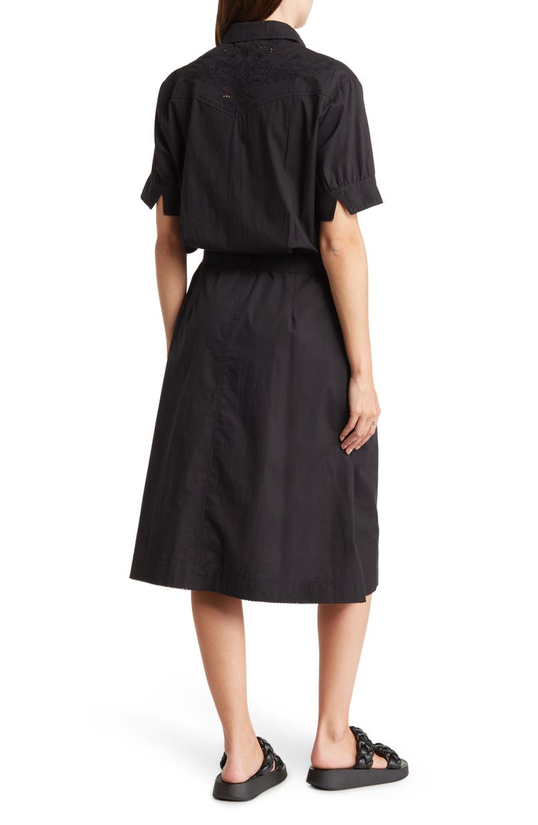 rag & bone Jade Embroidered Yoke Cotton Midi Shirtdress, Alternate, color, 