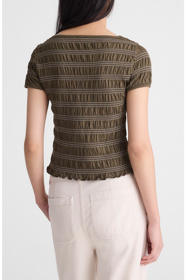 Smocked Short Sleeve Top, Alternate, color, FADED IVY