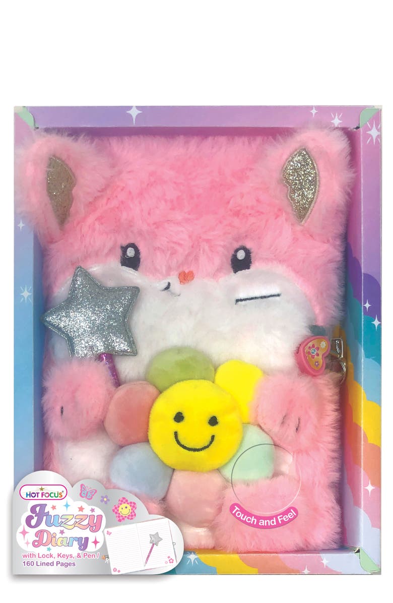 HOT FOCUS Kids' Faux Fur Diary with Lock and Key, Main, color,