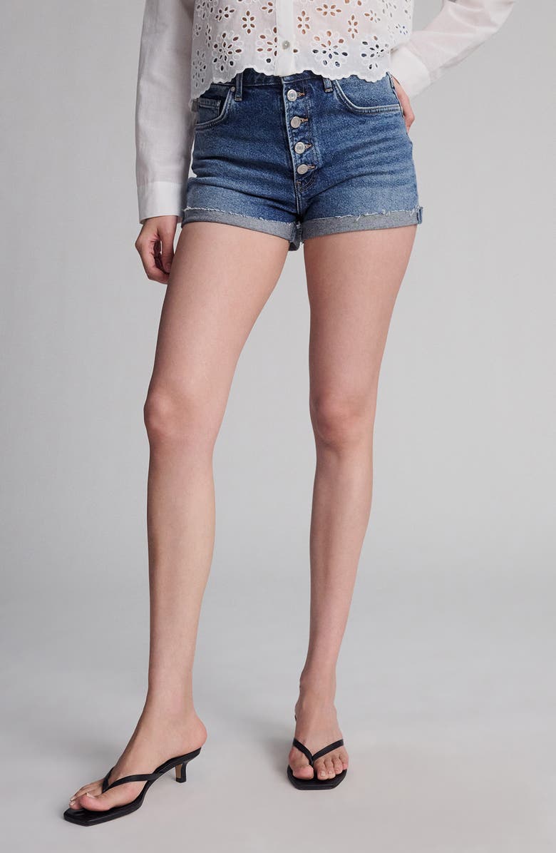 Mavi Jeans Fiora '90s Cuffed Denim Shorts, Main, color, Shaded Brushed 90S