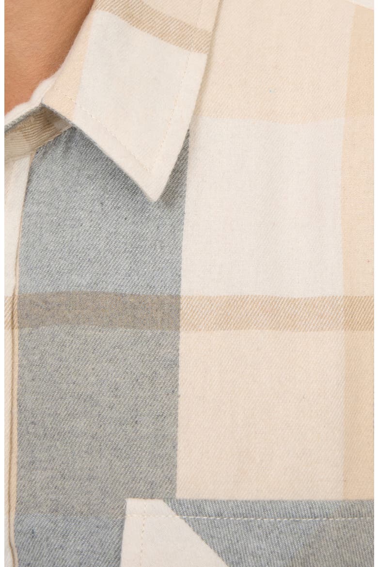 Plaid Flannel Button Down Shirt, Alternate, color, CREAM
