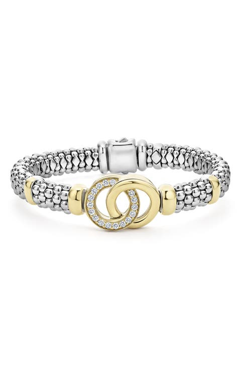 Signature Caviar Diamond Interlock Rope Bracelet, 9mm