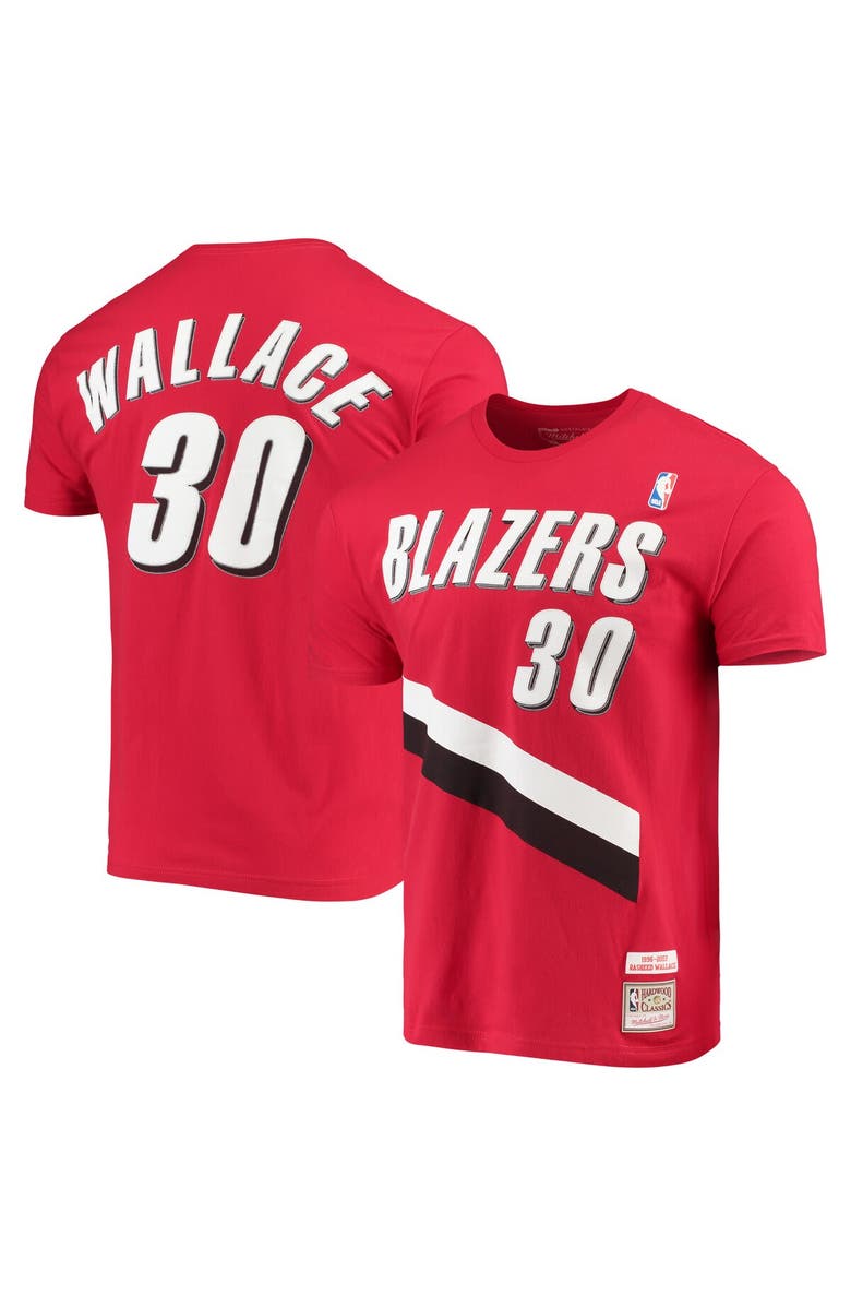 Mitchell & Ness Men's Mitchell & Ness Rasheed Wallace Red Portland Trail Blazers Hardwood Classics Player Name & Number T-Shirt, Main, color, 