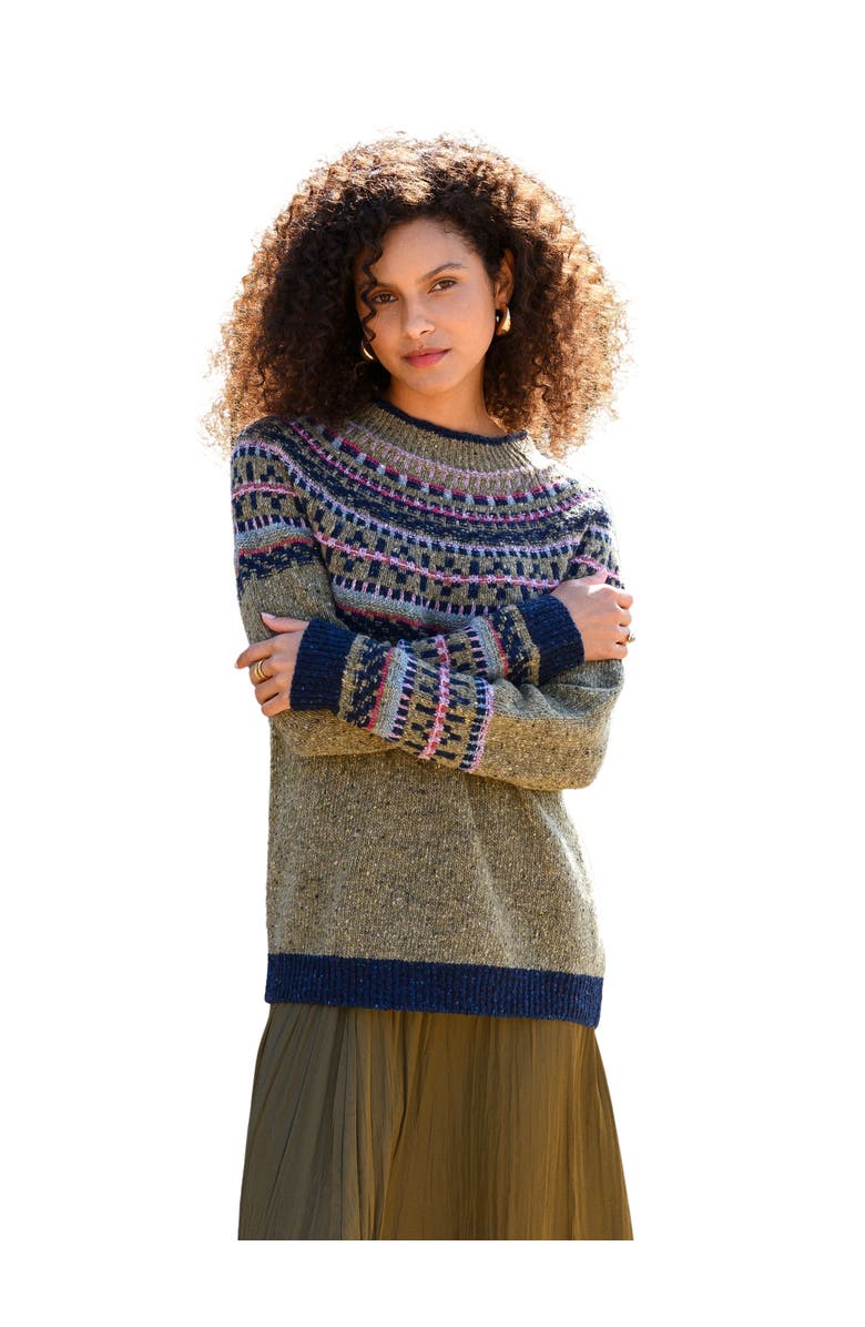 Celtic & Co. Donegal Fair Isle Yoke Sweater, Main, color, 