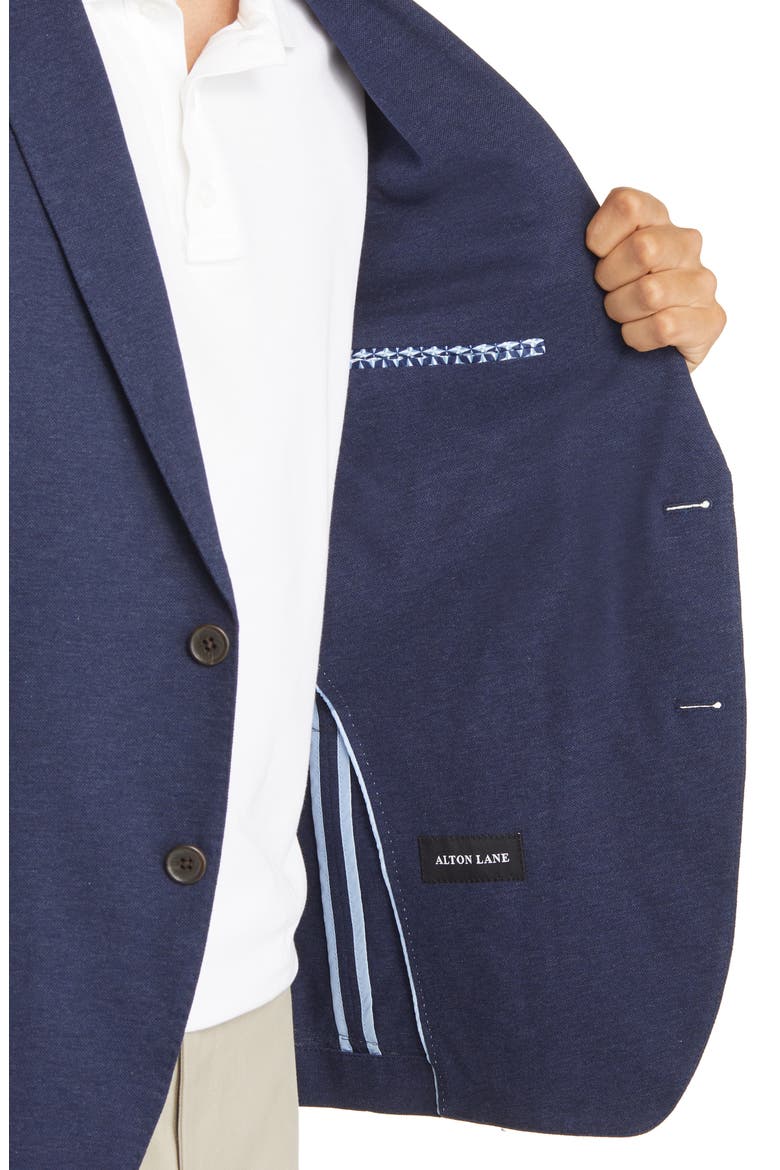 Waverly Patch Pocket Piqué Cotton Blazer, Alternate, color, NAVY MELANGE