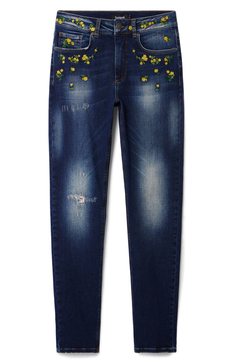 Desigual Akira Distressed Skinny Jeans, Alternate, color, 