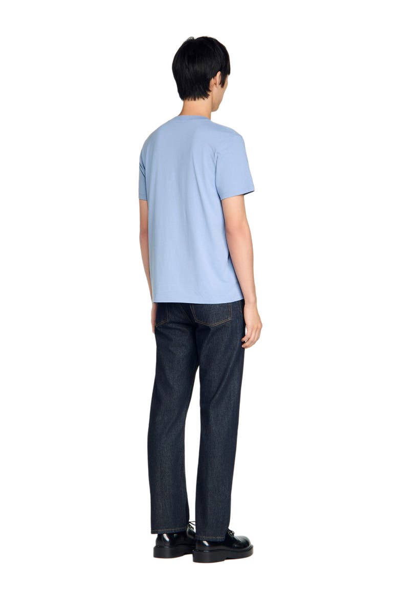 Embroidered horse cotton T-shirt, Alternate, color, Sky blue