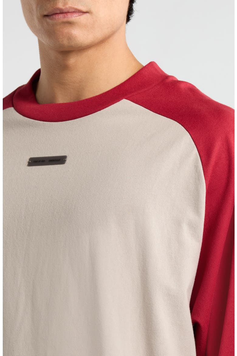 Cotton Baseball T-Shirt, Alternate, color, SMOKE GREY / CRIMSON