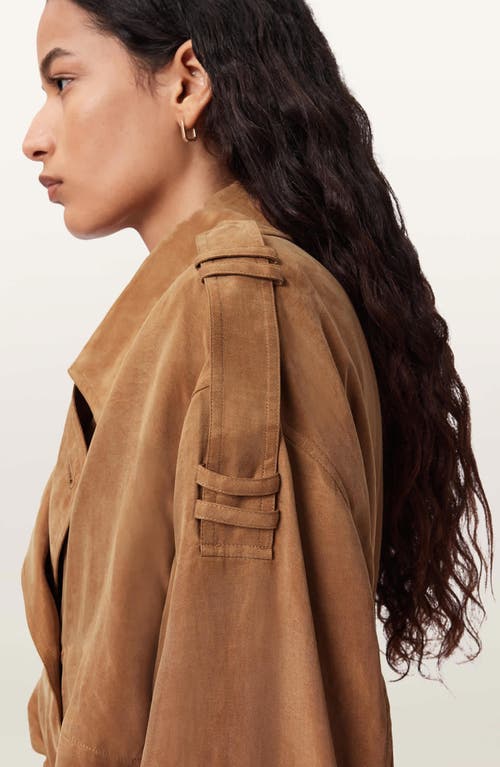 Allsaints Linnie Trench Coat In Animal Print