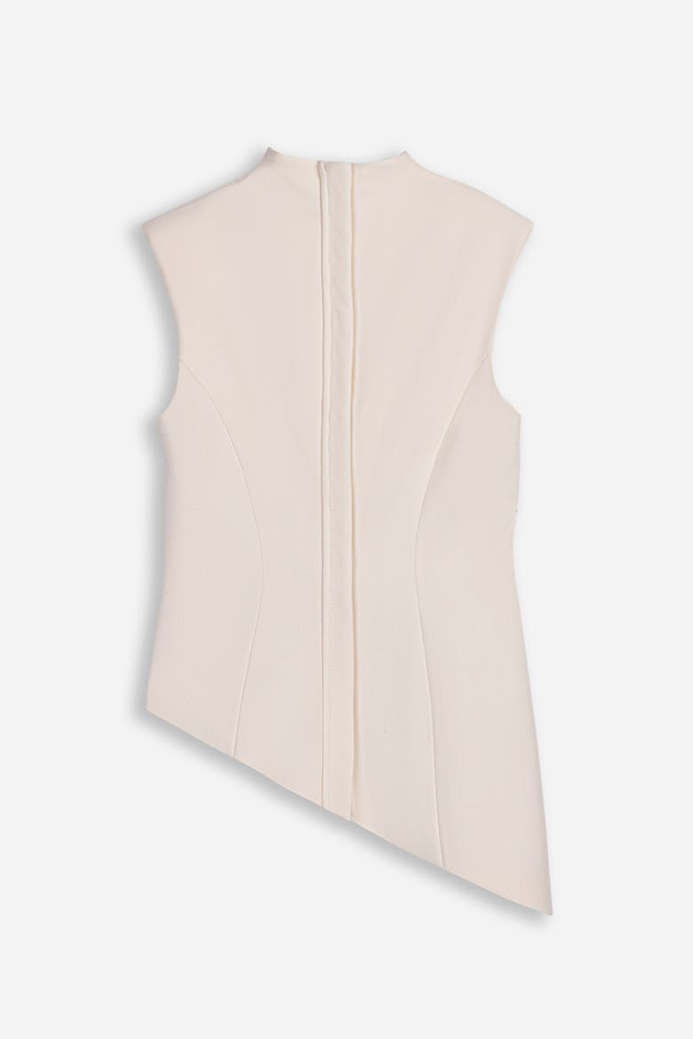 Padded Shoulder Asymmetric Blouse, Alternate, color, Ivory