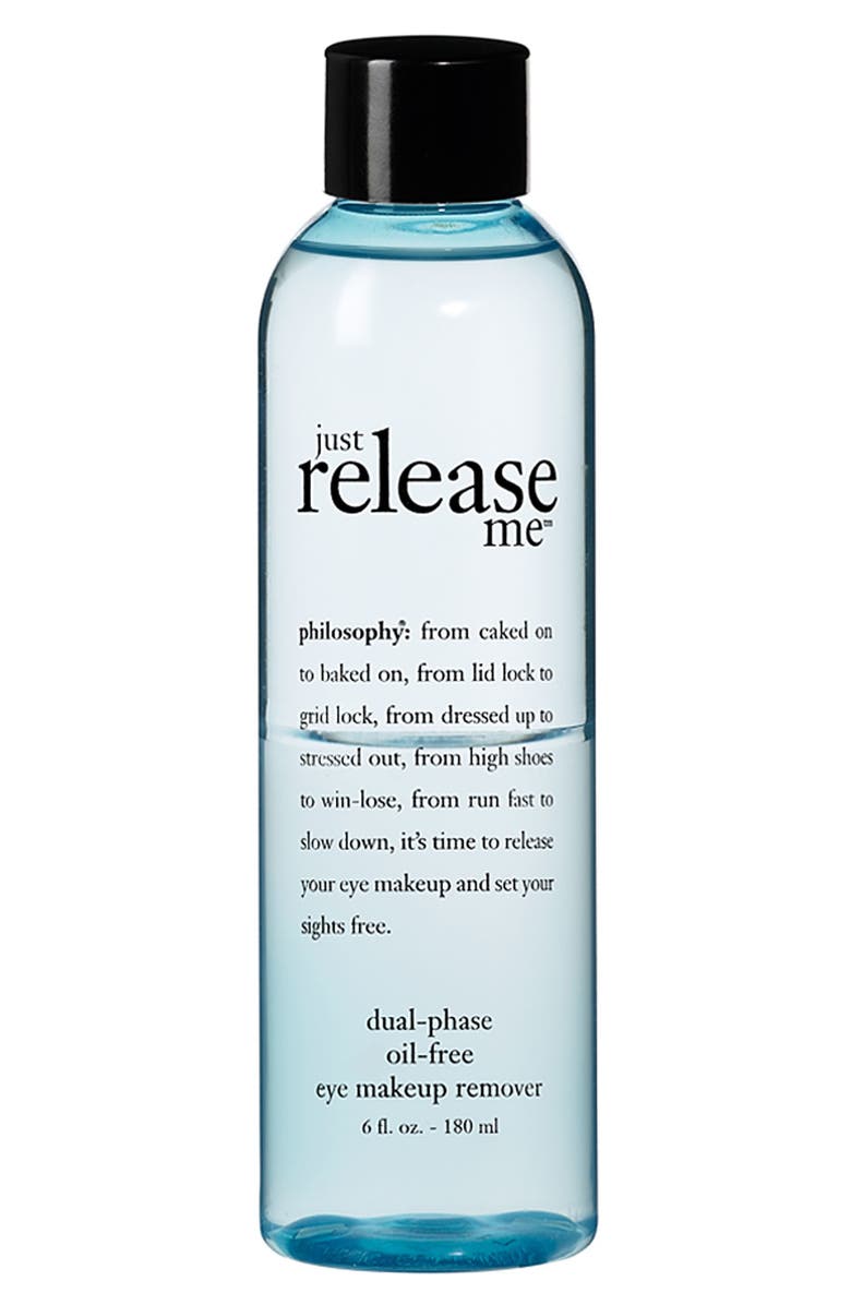philosophy 'just release me' dual-phase oil-free eye makeup remover, Main, color, 