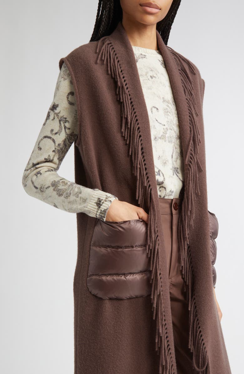 Herno Ultralight Wool & Cashmere Mixed Media Vest, Alternate, color, Fondente