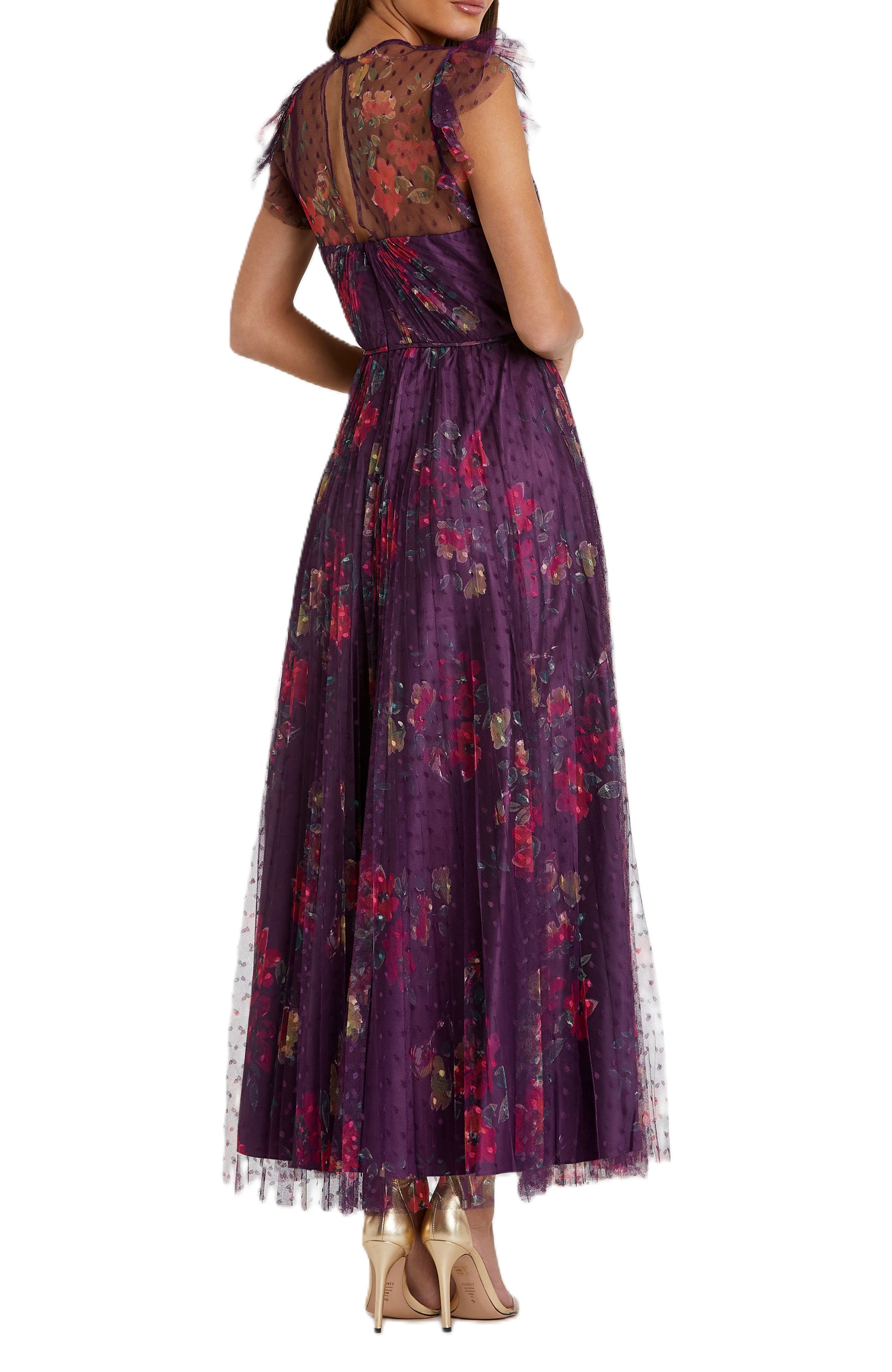 Floral Flutter Sleeve Midi Dress - image 2