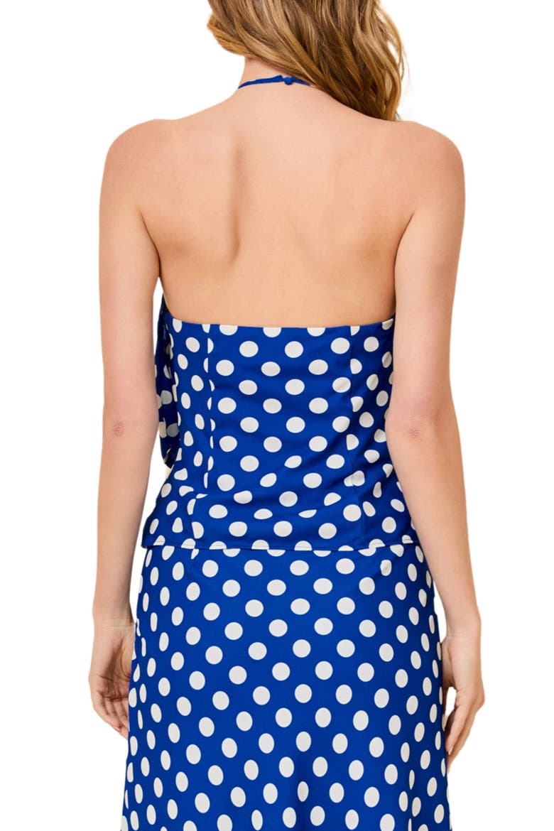 The Selma Dot Halter Top, Alternate, color, OLYMPIAN BLUE POLKA DOT
