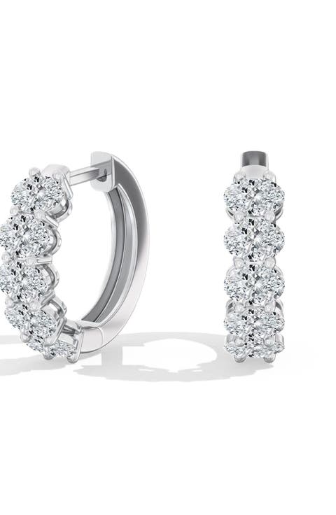 Oval Lab Diamond Hoop in 14K Gold