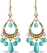 Jessica Simpson Women's Turquoise Bead Chandelier Earrings