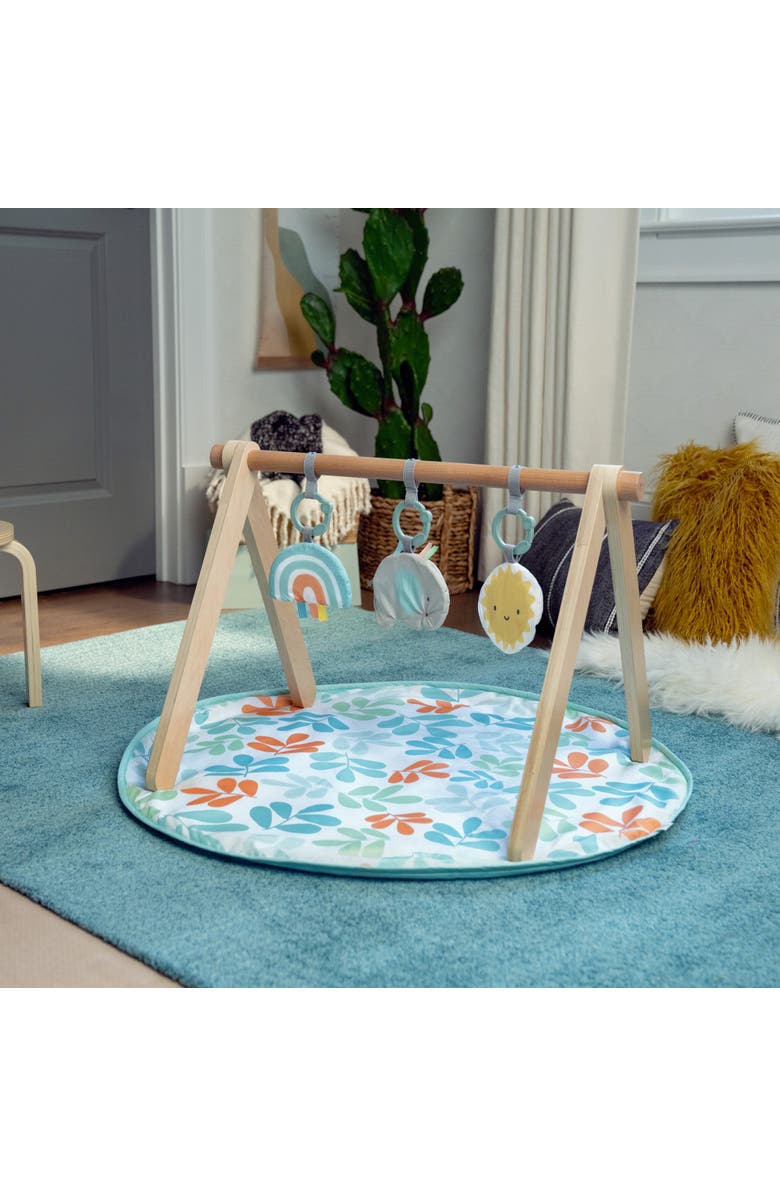 INGENUITY Sun Valley Wooden Toy Arch & Baby Play Mat, Alternate, color, Baby Blue