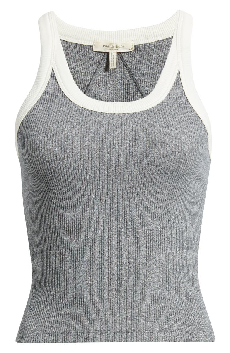rag & bone The Essential Rib Sweater Vest, Alternate, color, Heather Grey