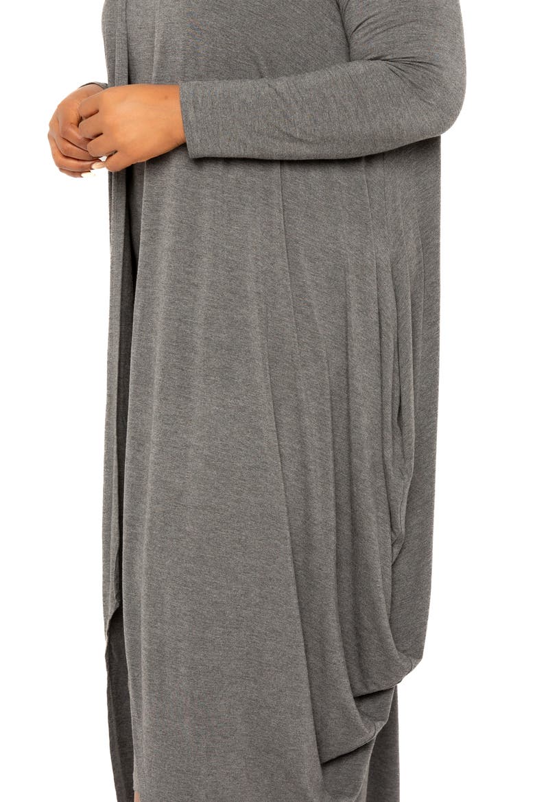 Cascade Bubble Hem Cardigan, Alternate, color, CHARCOAL GREY