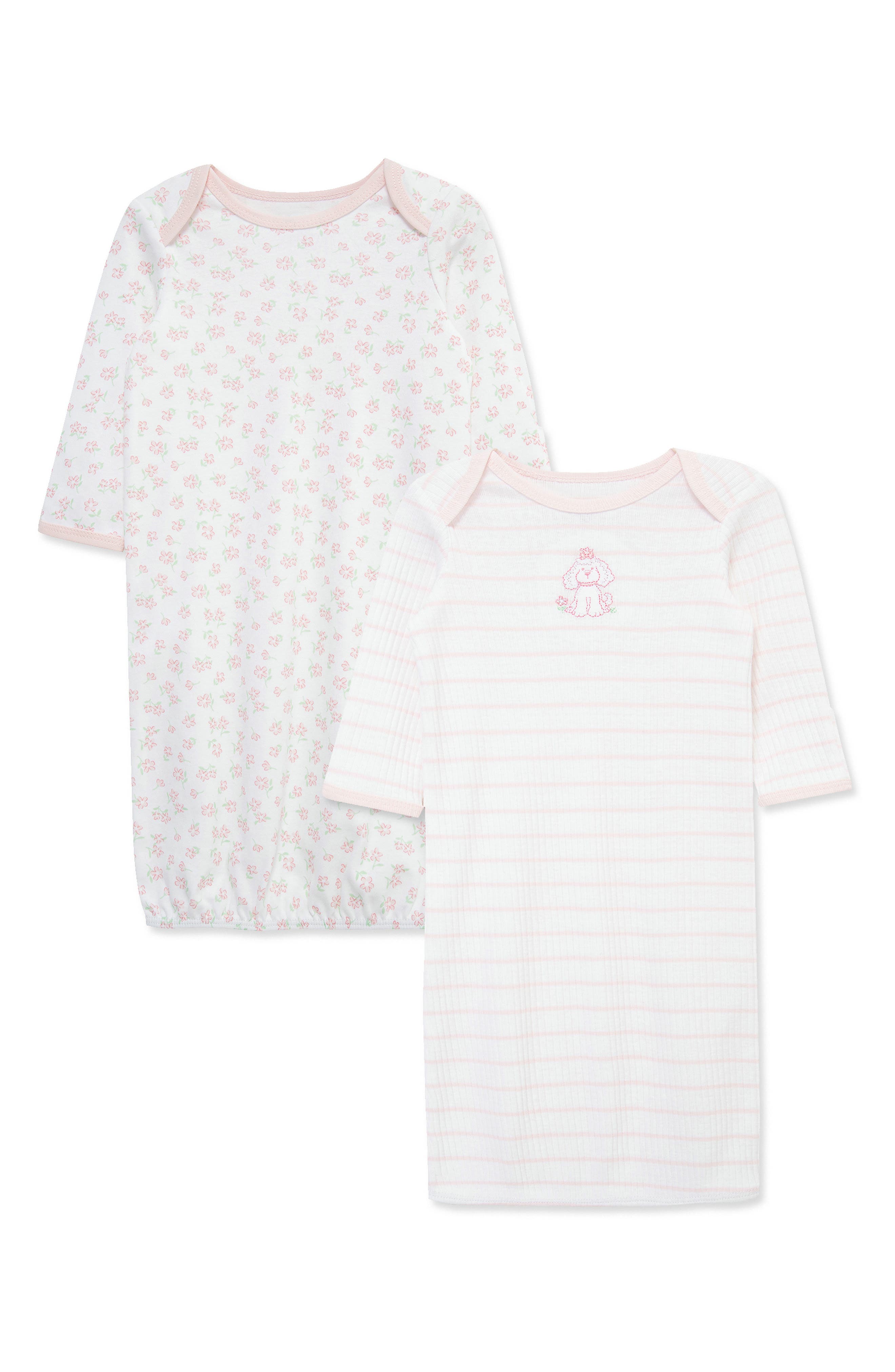 Little Me Pretty Pink 2-Pack Organic Cotton Gowns