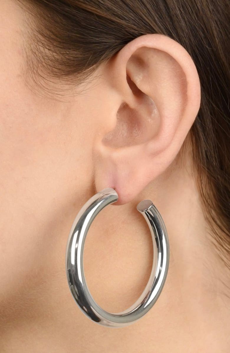 ES JEWELRY Set of 2 50mm Hoop Earrings, Alternate, color, Yellow And White Gold