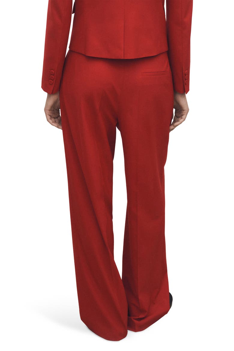 Margot Pleat Front Straight Leg Pants, Alternate, color, BRIGHT RED