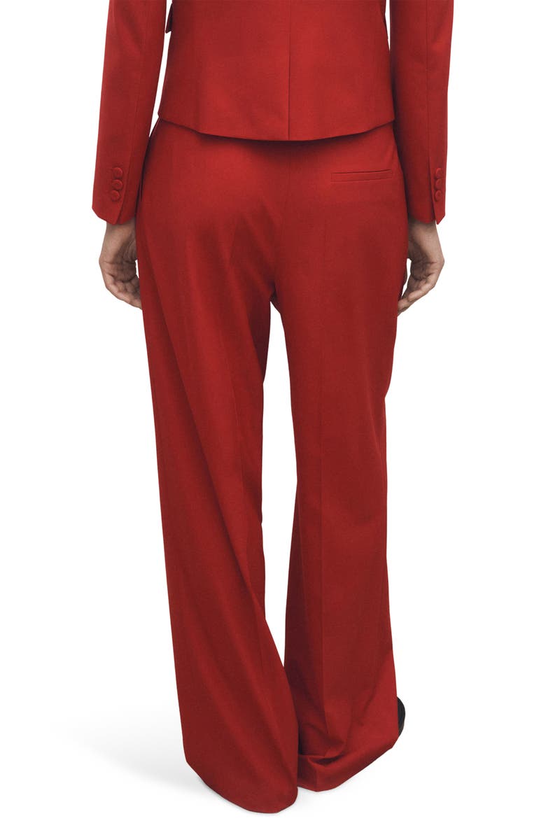 MANGO Margot Pleat Front Straight Leg Pants, Alternate, color, Bright Red