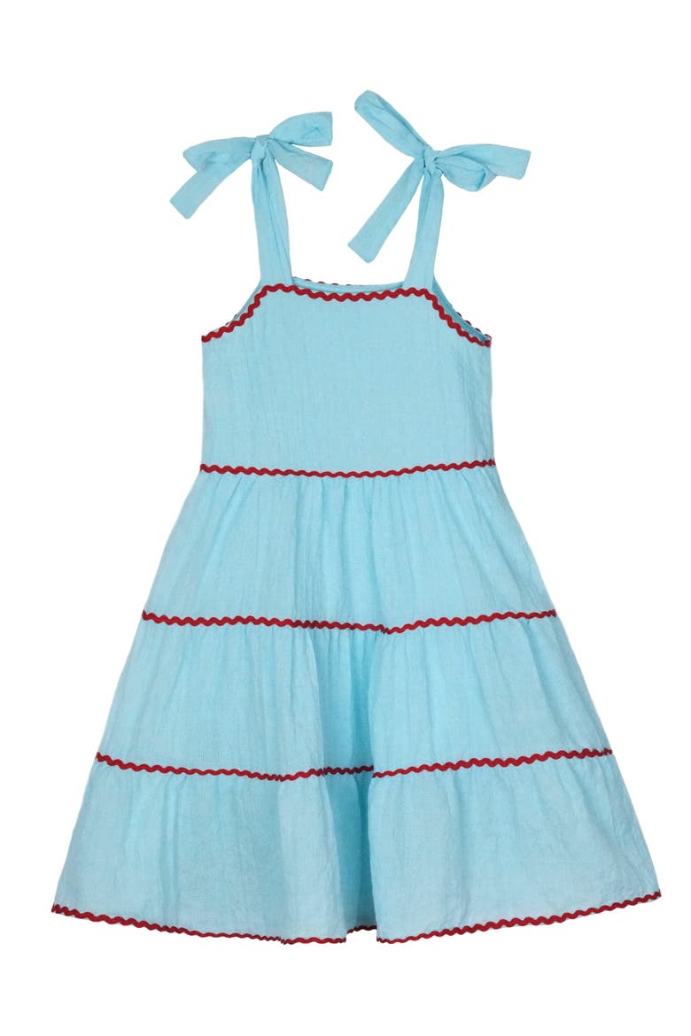 Girls Seaside Breeze Tiered Midi Dress, Main, color, Blue