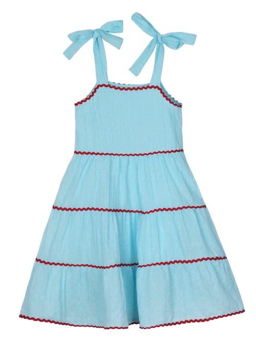 Mia Belle Girls Kids' Girls Seaside Breeze Tiered Midi Dress In Blue
