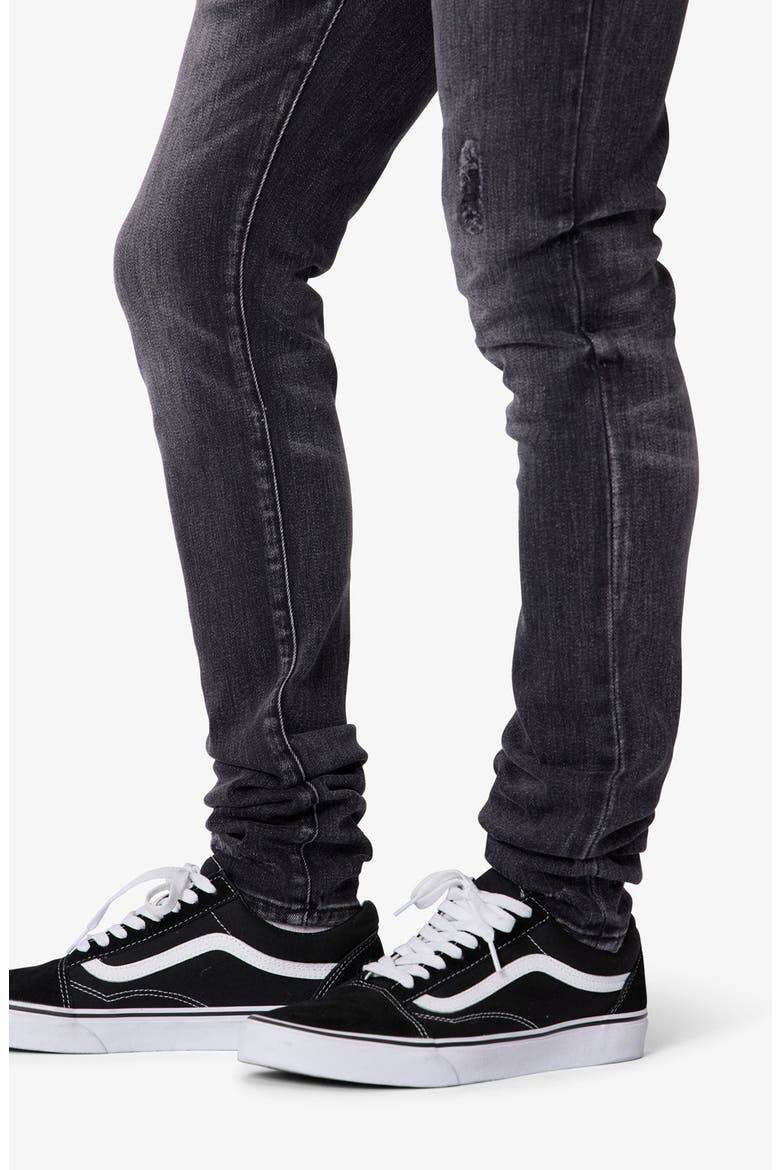 Distressed Skinny Jeans, Alternate, color, VINTAGE BLACK