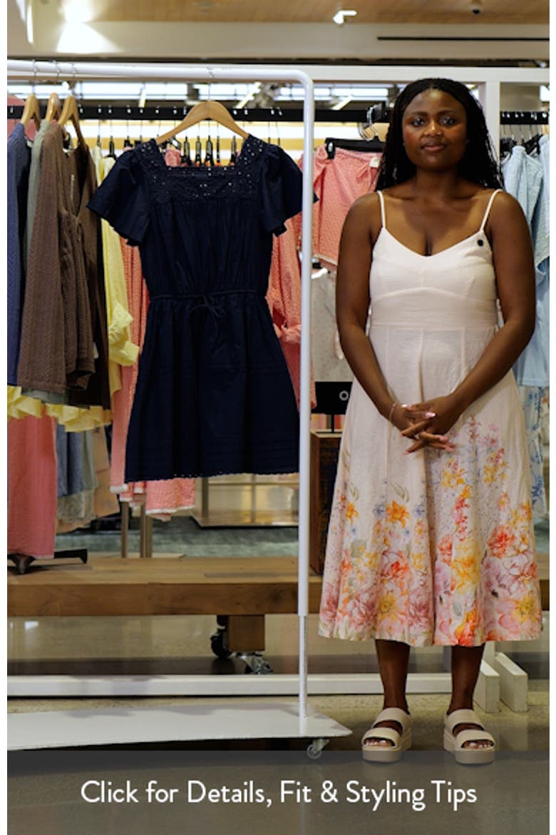 Gale Eyelet Detail Cotton Minidress video