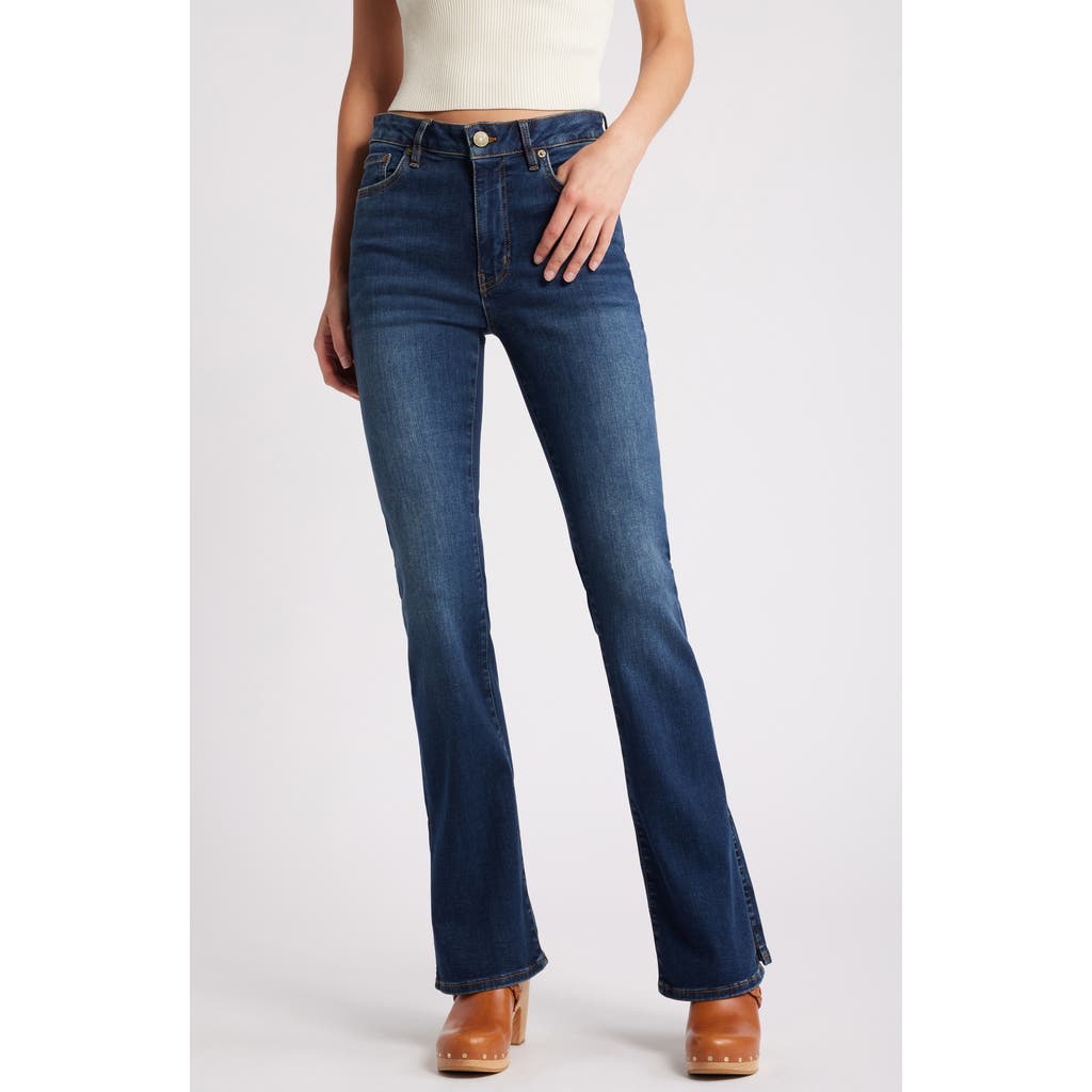 Shop Frame Le Mini Boot Split Hem Bootcut Jeans In Moonflower