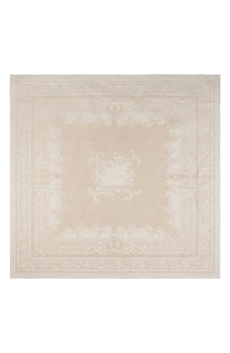 FRENCH HOME Filigree Tablecloth, Main, color, Ivory And Taupe