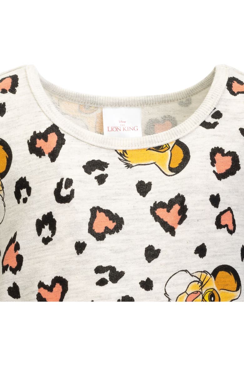 Lion King Simba Short Sleeve Skater Dress, Alternate, color, Simba Oatmeal Heather